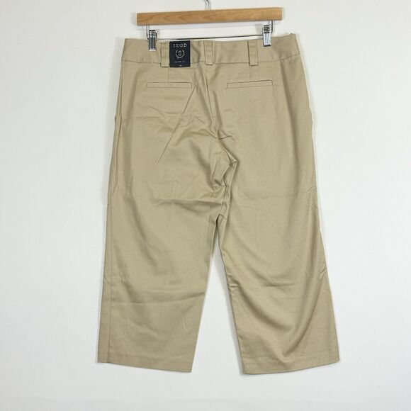 Izod‎ Stretch Beige Sand Solid Twill Capris Cropped Pants Women's 10 NEW NWT - Picture 4 of 6